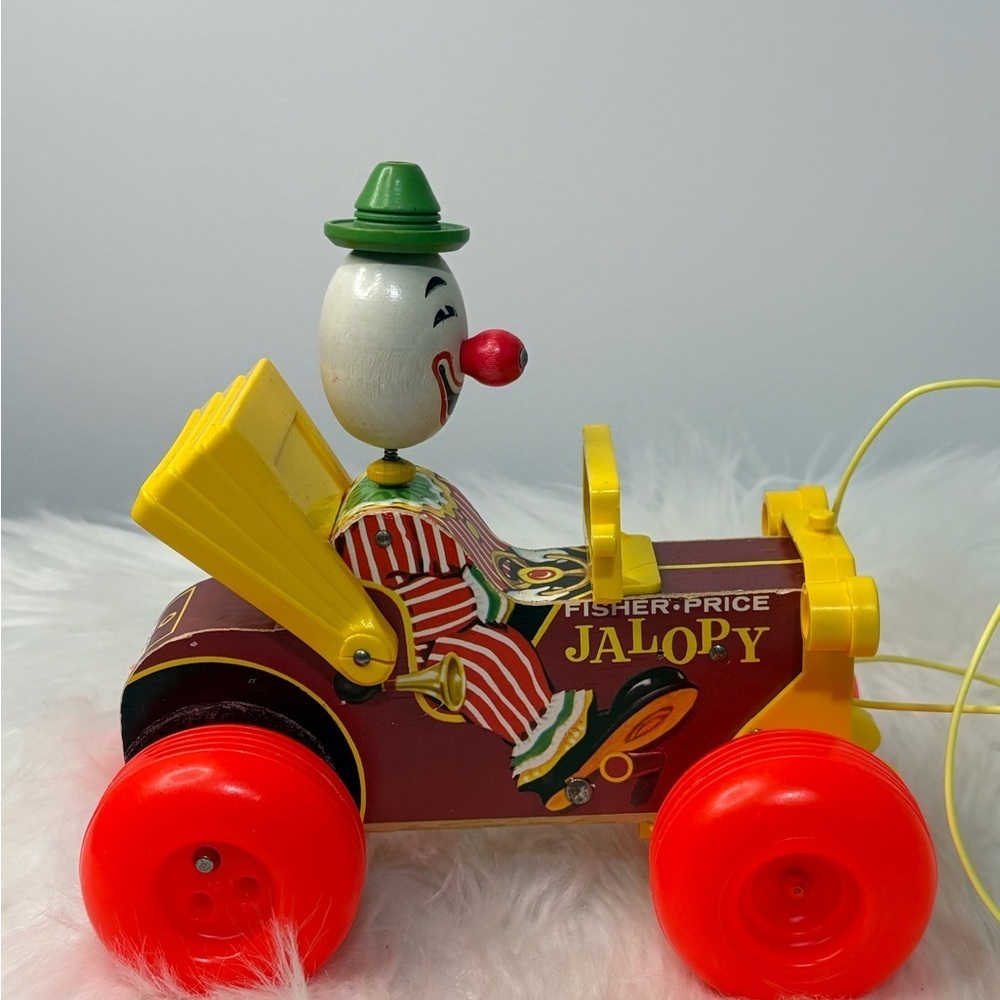 (189)Fisher-Price Jalopy Clown Toy with Red and Yellow Accents - Picture 7 of 7